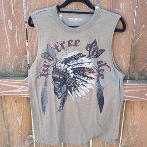 Men's Auth Side Car Live Free Tank Top Sz. S